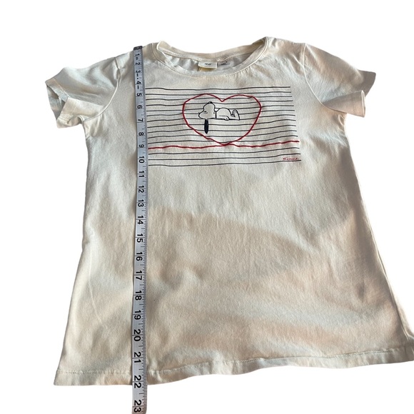 LOGG by H&M Snoopy in Heart Logo Cream T-shrit Size XS - Picture 7 of 7
